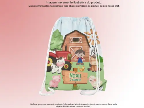 Mochilinha Personalizada Fazendinha