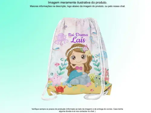 Mochilinha Personalizada Sereia