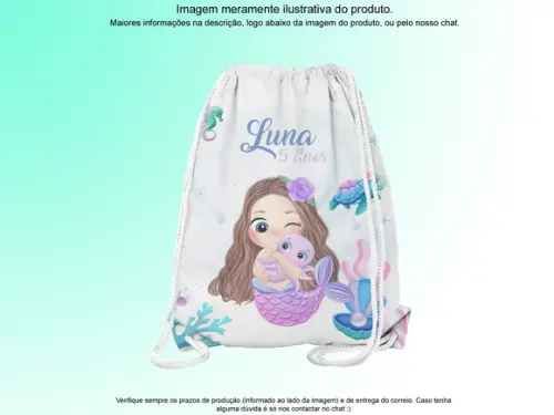 Mochilinha Personalizada Sereia