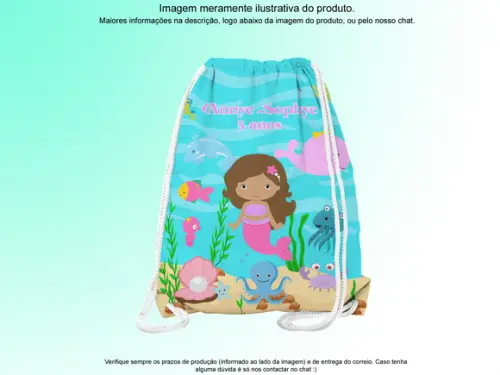 Mochilinha Personalizada Sereia