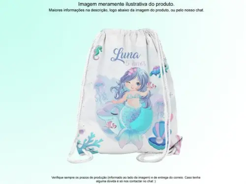 Mochilinha Personalizada Sereia