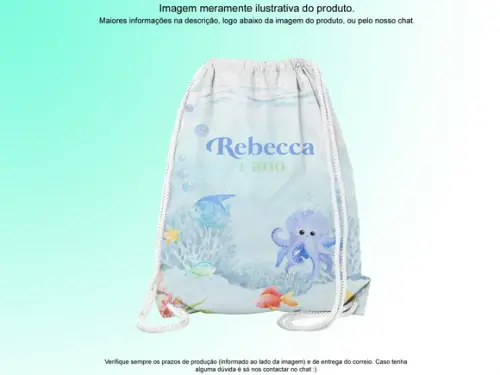 Mochilinha Personalizada Sereia