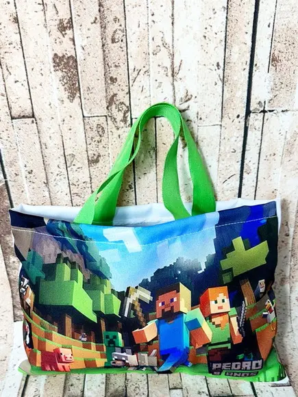 Sacolinhas Ecobag Personalizadas 28x19cm Minecraft