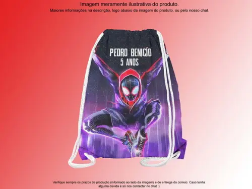 Mochilinha Personalizada 19x28cm Homem Aranha no Aranhaverso