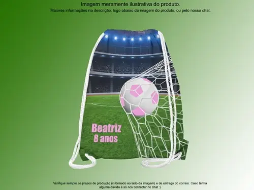 Mochilinha Personalizada 19x28cm Futebol