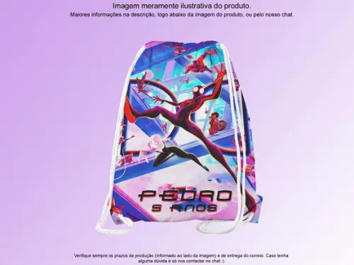 Mochilinha Personalizada 19x28cm Homem Aranha no Aranhaverso