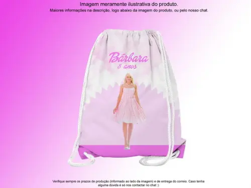 Mochilinha Personalizada 19x28cm Barbie