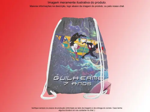 Mochilinha Personalizada 19x28cm Homem Aranha no Aranhaverso