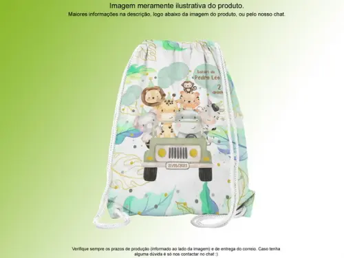 Mochilinha Personalizada 19x28cm Safari