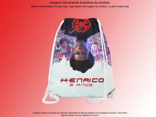 Mochilinha Personalizada 19x28cm Homem Aranha no Aranhaverso