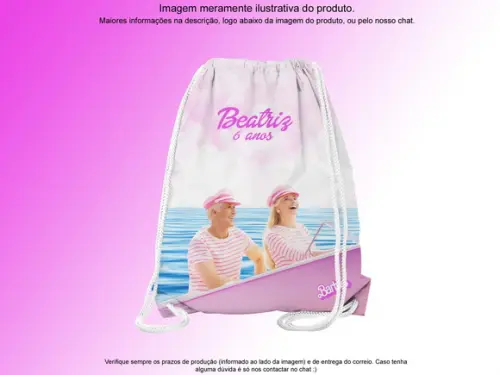 Mochilinha Personalizada 19x28cm Barbie