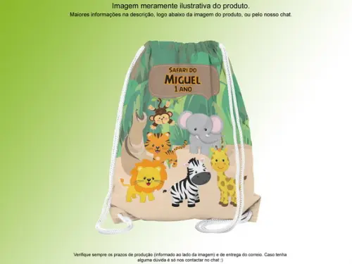 Mochilinha Personalizada 19x28cm Safari