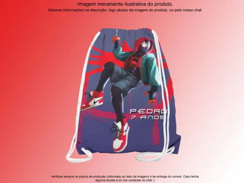 Mochilinha Personalizada 19x28cm Homem Aranha no Aranhaverso