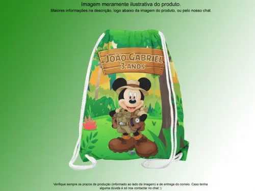 Mochilinha Personalizada 19x28cm Safari