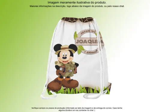 Mochilinha Personalizada 19x28cm Safari