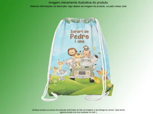Mochilinha Personalizada 19x28cm Safari