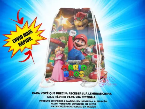 Mochilinha 19x28cm Mario Bros ( Envio + Rápido )