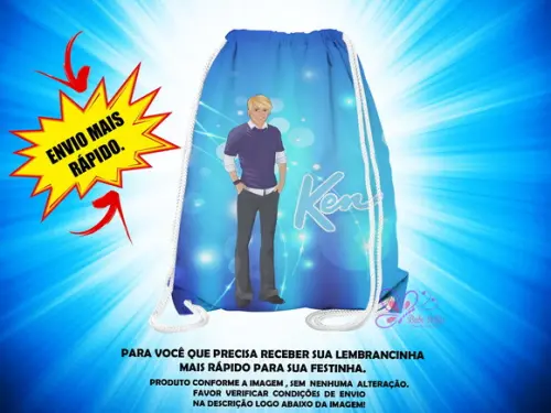 Mochilinha 19x28cm Ken ( Envio + Rápido )