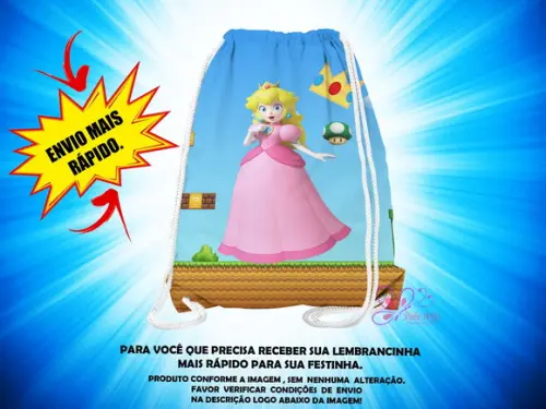 Mochilinha 19x28cm Princesa Peach ( Envio + Rápido )