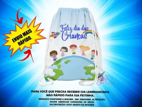 Mochilinha Saco 19x28cm Dia das Crianças ( Envio + Rápido )