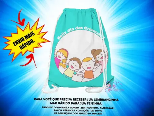 Mochilinha Saco 19x28cm Dia das Crianças ( Envio + Rápido )
