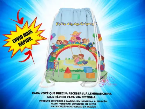 Mochilinha Saco 19x28cm Dia das Crianças ( Envio + Rápido )