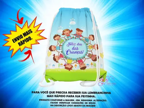 Mochilinha Saco 19x28cm Dia das Crianças ( Envio + Rápido )