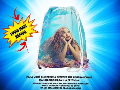 Mochilinha 19x28cm a Pequena Sereia ( Envio + Rápido )