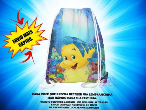 Mochilinha 19x28cm a Pequena Sereia ( Envio + Rápido )