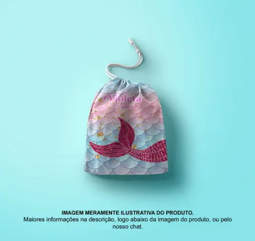 Saquinho Surpresa Personalizado 15x20cm Sereia