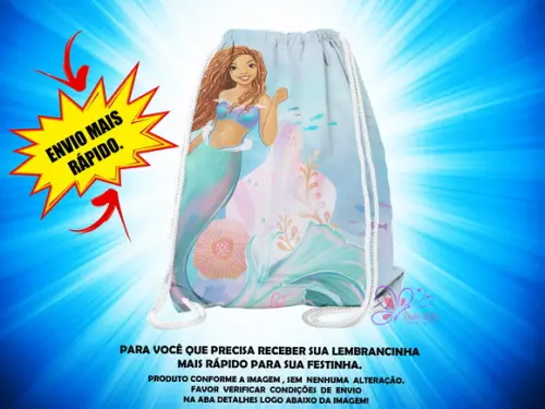 Mochilinha 19x28cm a Pequena Sereia ( Envio + Rápido )