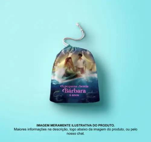 Saquinho Surpresa Personalizado 15x20cm a Pequena Sereia