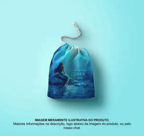 Saquinho Surpresa Personalizado 15x20cm a Pequena Sereia