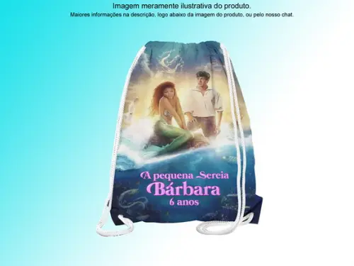 Mochilinha Personalizada 19x28cm a Pequena Sereia