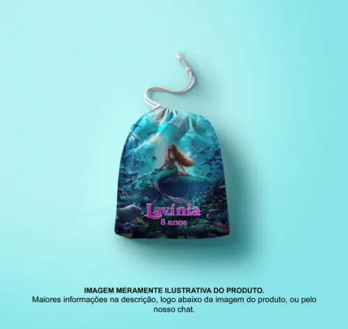 Saquinho Surpresa Personalizado 15x20cm a Pequena Sereia