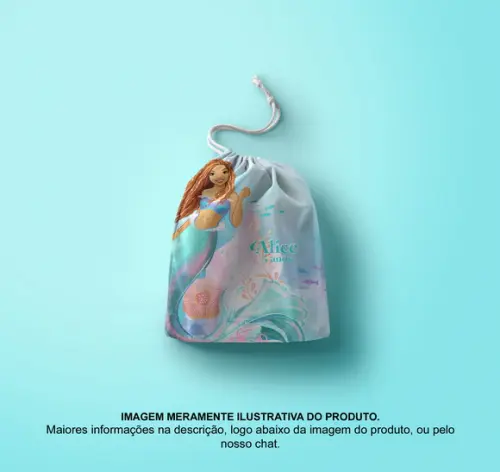 Saquinho Surpresa Personalizado 15x20cm a Pequena Sereia