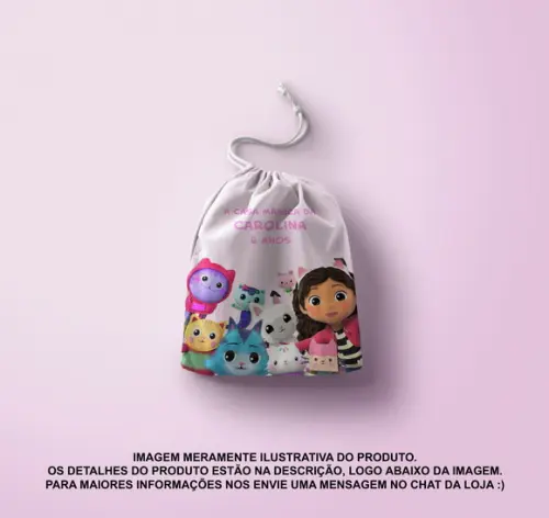 Saquinho Surpr. Personalizado 15x20cm a Casa Mágica da Gabby