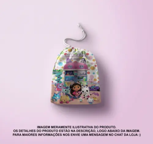 Saquinho Surpr. Personalizado 15x20cm a Casa Mágica da Gabby