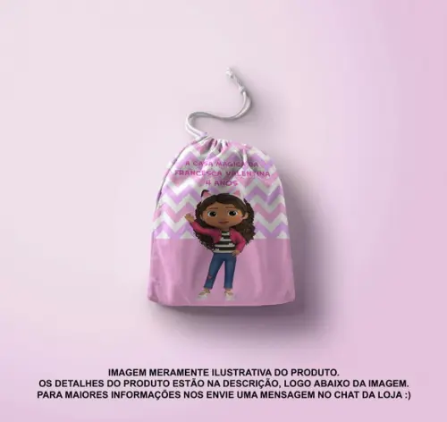 Saquinho Surpr. Personalizado 15x20cm a Casa Mágica da Gabby