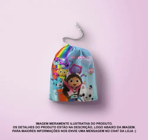 Saquinho Surpr. Personalizado 15x20cm a Casa Mágica da Gabby