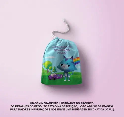 Saquinho Surpr. Personalizado 15x20cm a Casa Mágica da Gabby