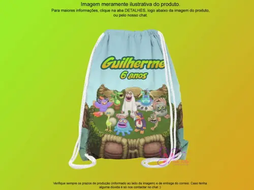 Mochilinha Personalizada 19x28cm My Singing Monsters