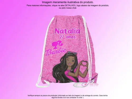 Mochilinha Personalizada 19x28cm Barbie