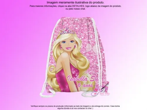 Mochilinha Personalizada Barbie