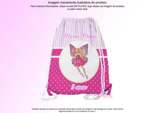 Mochilinha Personalizada 19x28cm Barbie