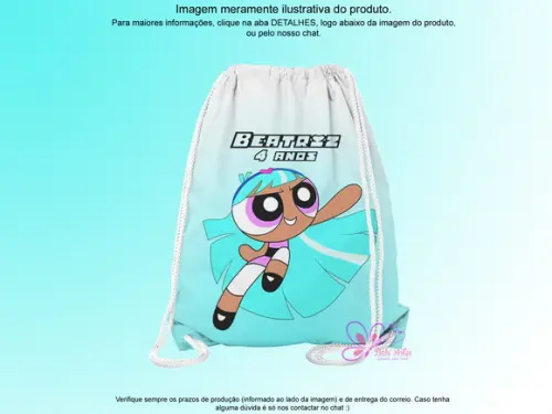 Mochilinha Personalizada 19x28cm Meninas Super Poderosas