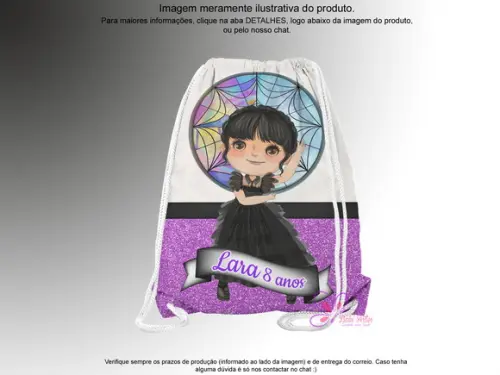 Mochilinha Personalizada 19x28cm Wandinha