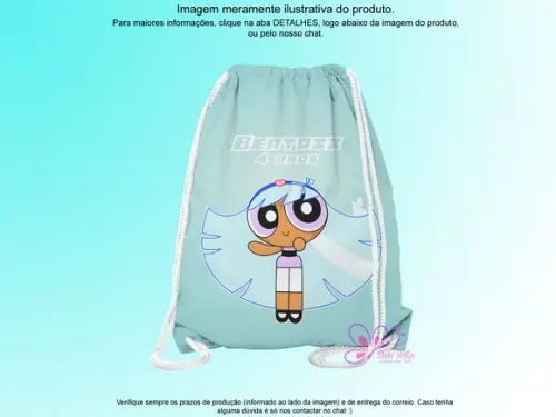 Mochilinha Personalizada 19x28cm Meninas Super Poderosas