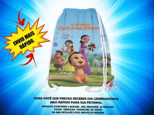 Mochilinha 19x28cm o Pequeno Poderoso Bheem (envio + Rápido)
