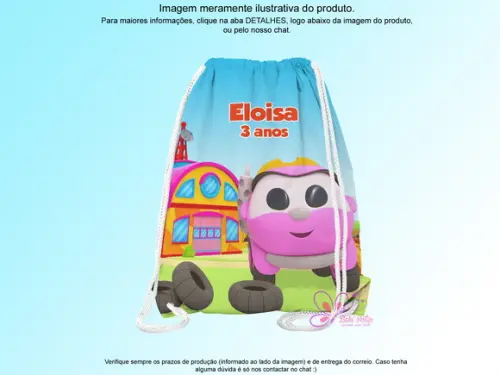 Mochilinha Personalizada 19x28cm Léo Caminhão